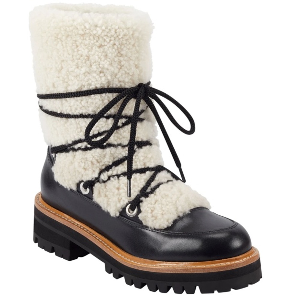MARC FISHER Isha Faux Shearling Bootie